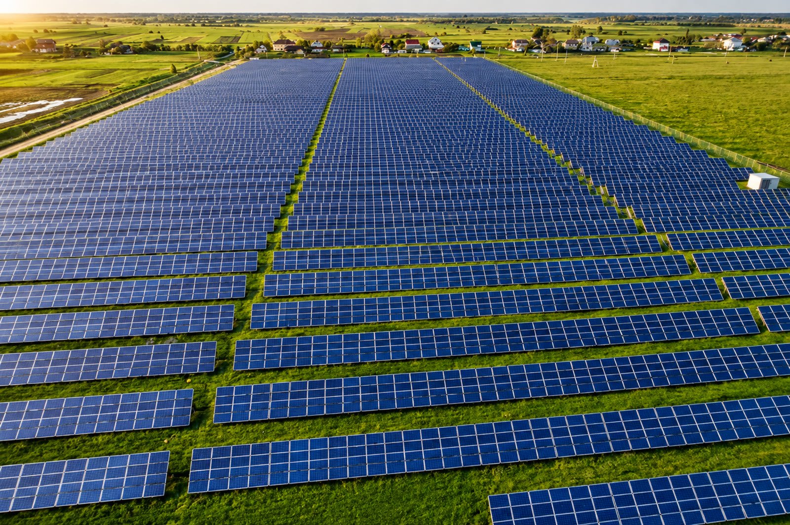 Utility-scale solar field in northern Italy